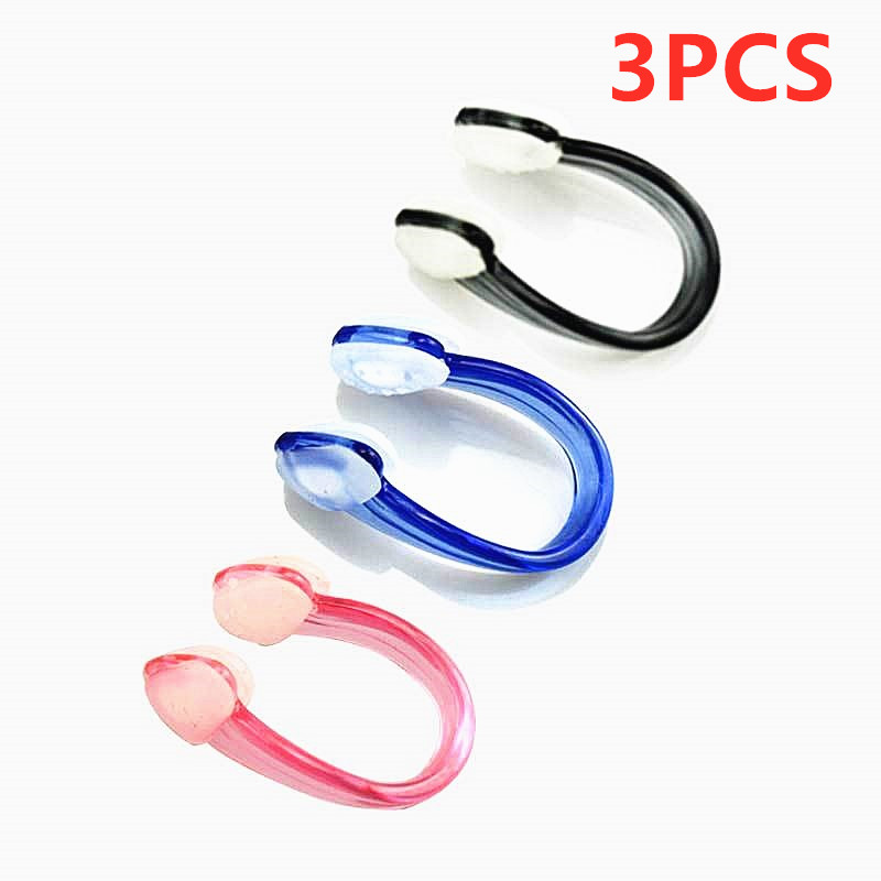 Soft Nose Clip Unisex Silicone Swimming Nose Clips Waterproof Nose Clip for Children Adult Water Sports Accessories: 3PC A Set