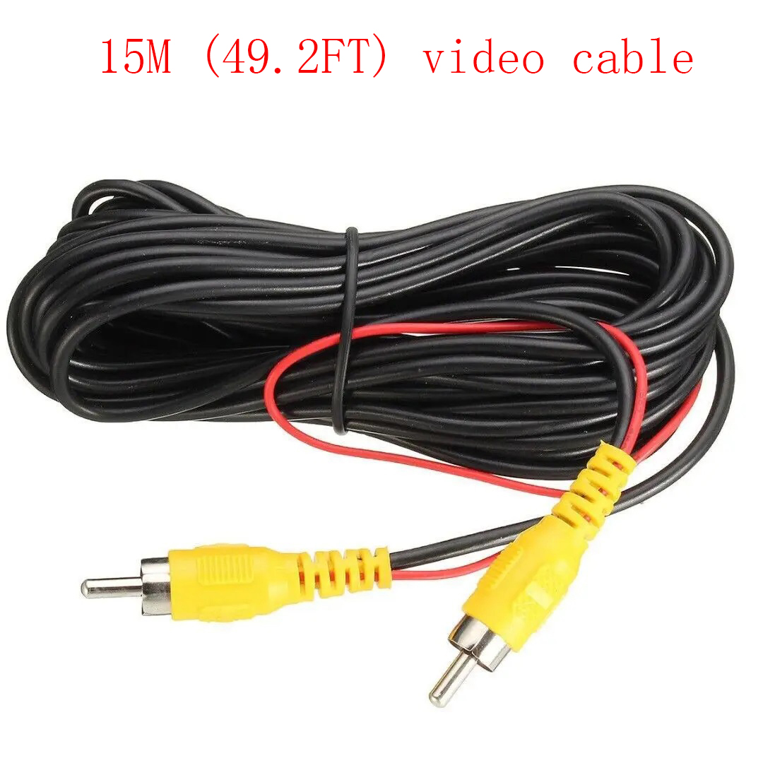 Câble RCA mâle pour caméra de recul de voiture, 6/10/15m, câble d'extension pour moniteur AV: Orange
