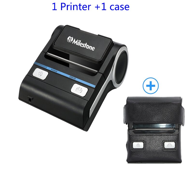 Bluetooth Receipt Printers Wireless Thermal Printer 80mm Compatible With Android/Windows Mini USB POS Printer For Restaurant: With case / UK Plug
