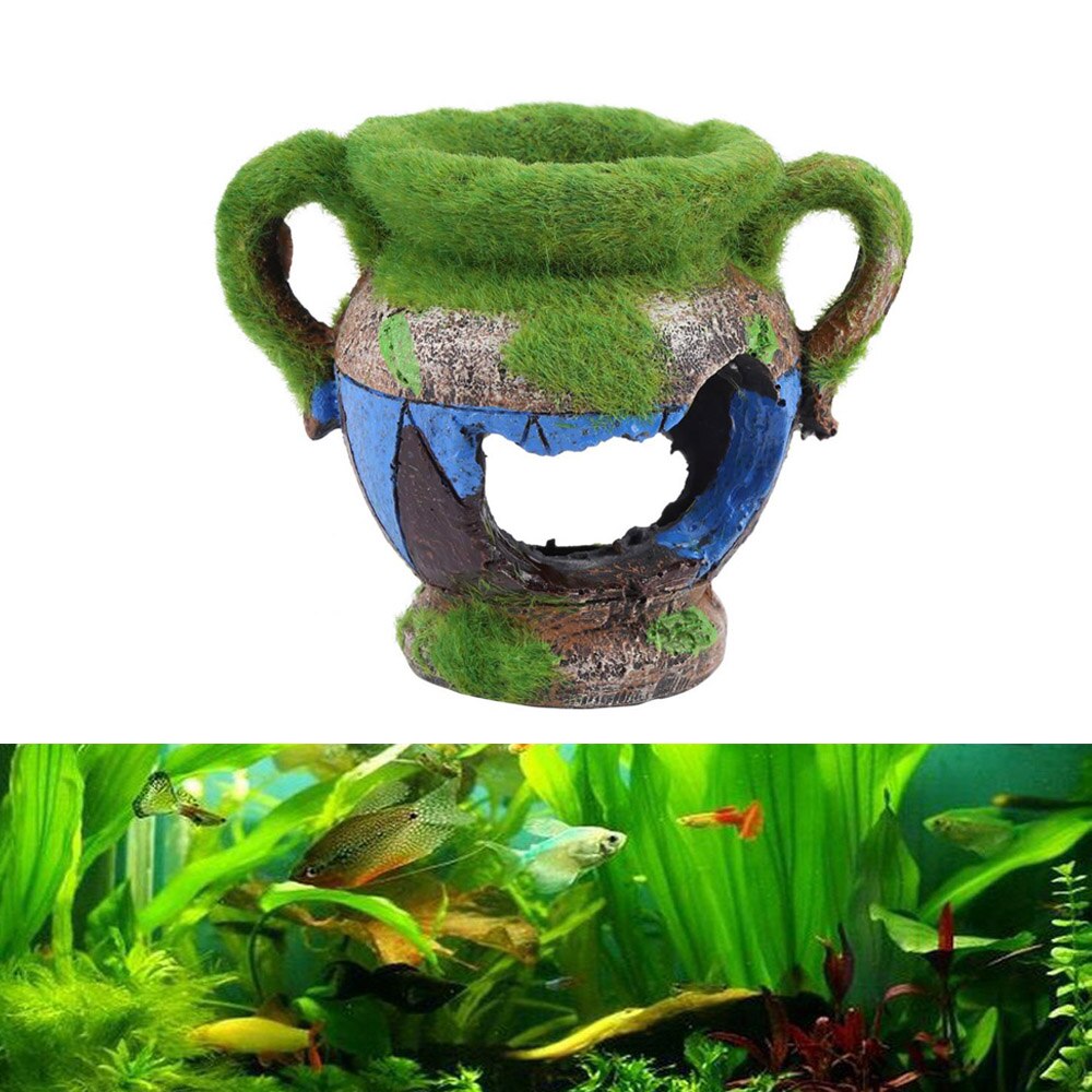 Simulation Resin Vase Hide House Fish Hide House Play Landscape Fish Aquarium Ornaments Decoration Accessories