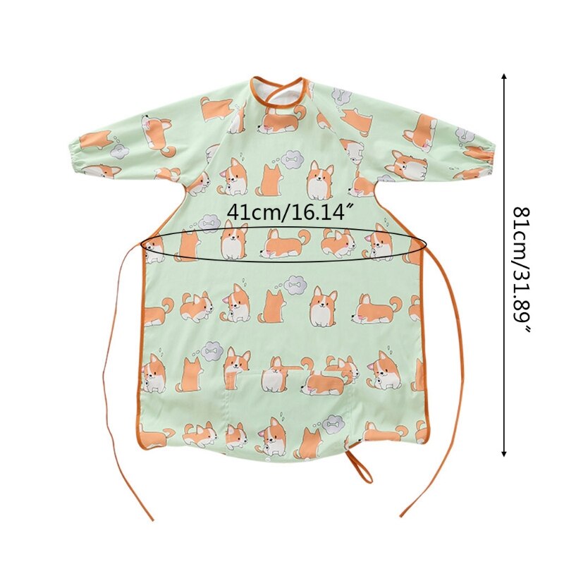 Combinazione di bavaglino e grembiule a copertura totale per lo svezzamento del bambino