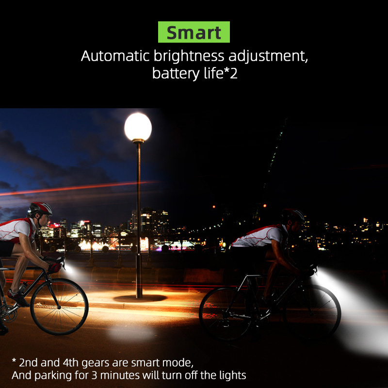JOSHOCk 2000mAh 4000mAh Bicycle Light With Horn USB Rechargeable 10000 Lumens LED Light For Bike Cycling Lamp With Taillight