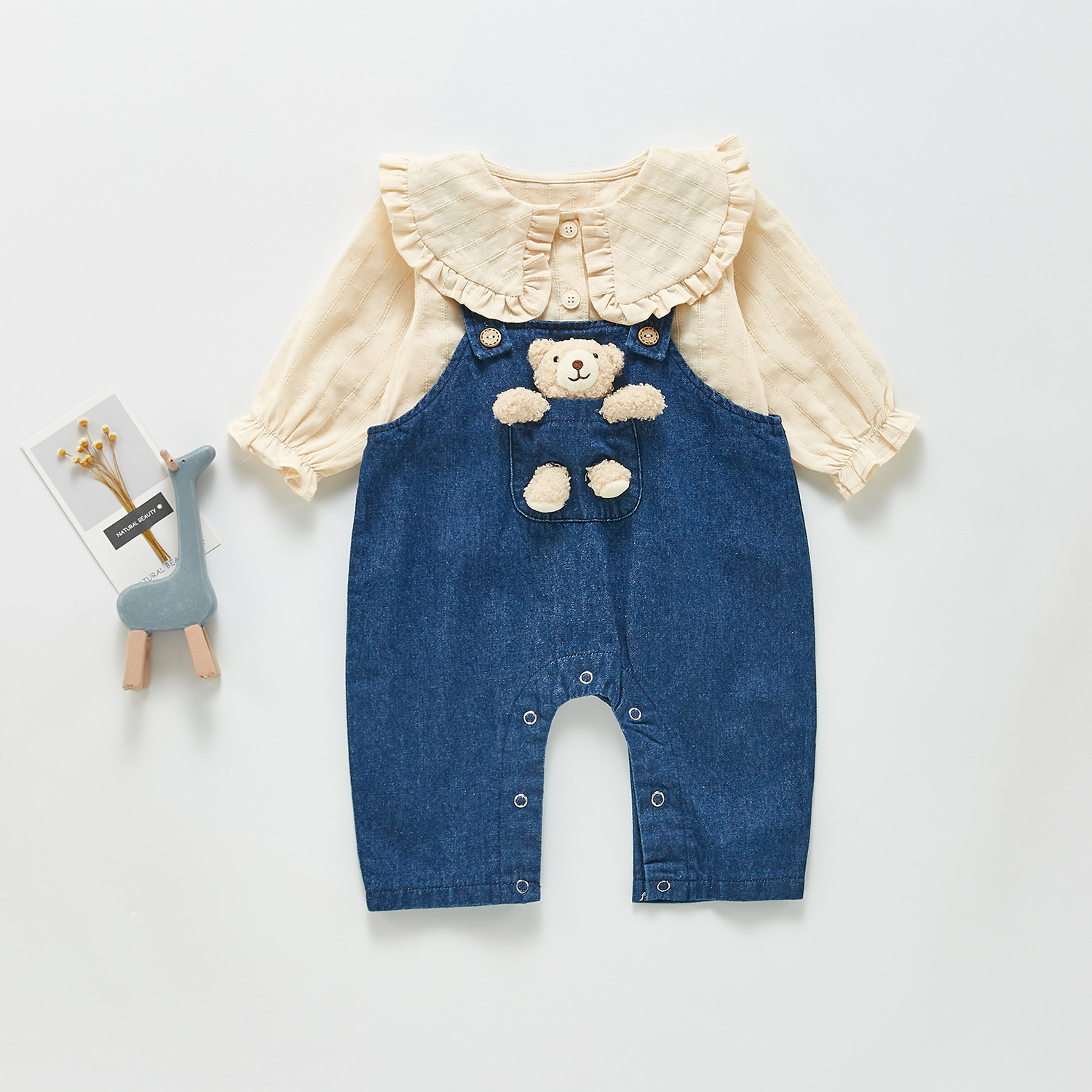 Herfst Baby Overalls Leuke Cartoon Pop Broek Voor Jongens En Meisje Denim Jumpsuit Casual Kids Jean Broek 6M-3T
