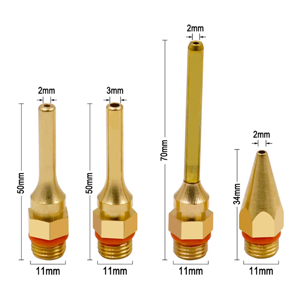 4pcs Universal Heat Melt Adhesive Machine Nozzles With Leak-Proof Rubber O-Ring Glue Machine Nozzles Adhesive Accessories