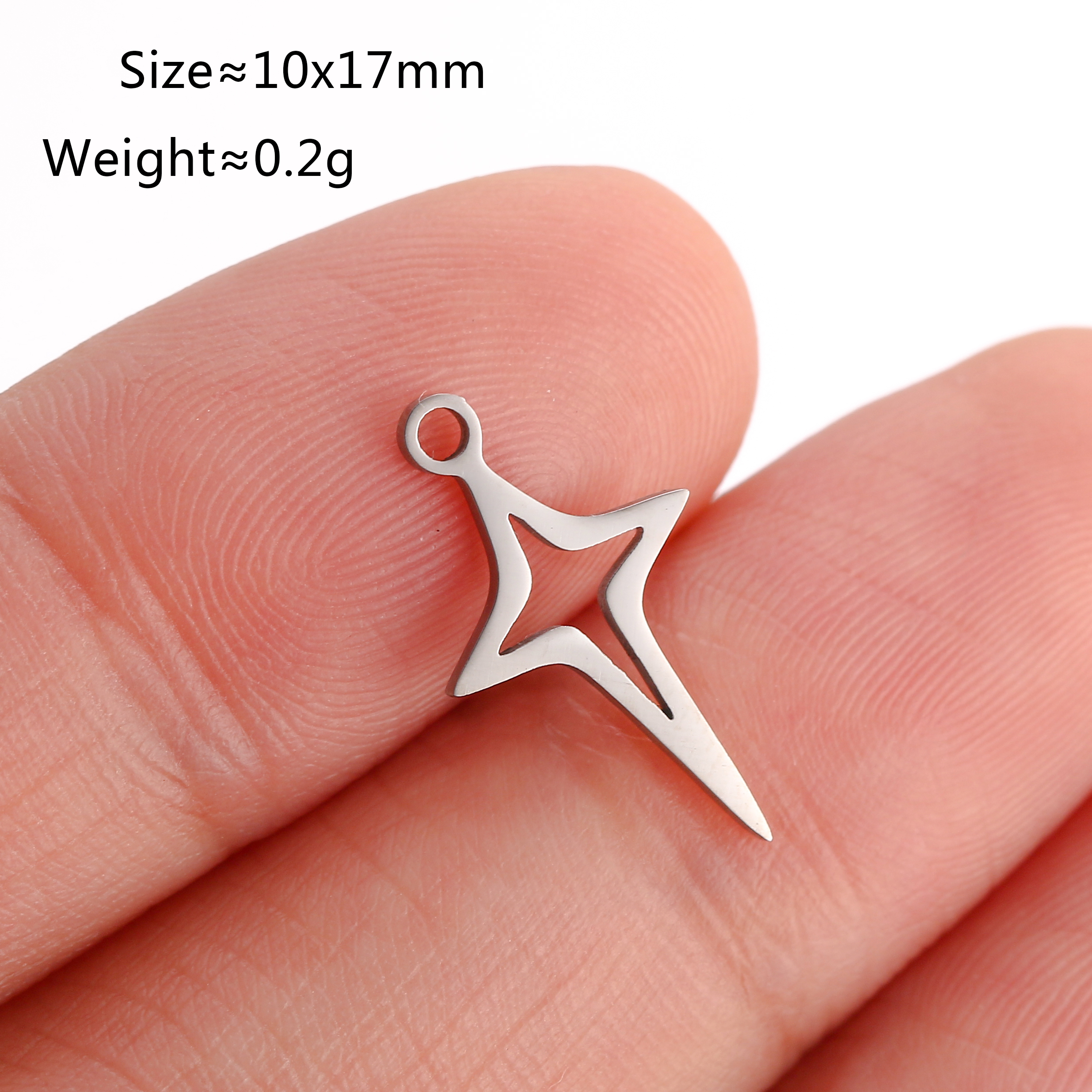 Lote de 5 unidades de Mini dijes de estrella Celestial, colgante de pentagrama/estral/Meteor/luna de acero inoxidable DIY para pendientes, pulseras, fabricación de joyas: Bronce antiguo plateado