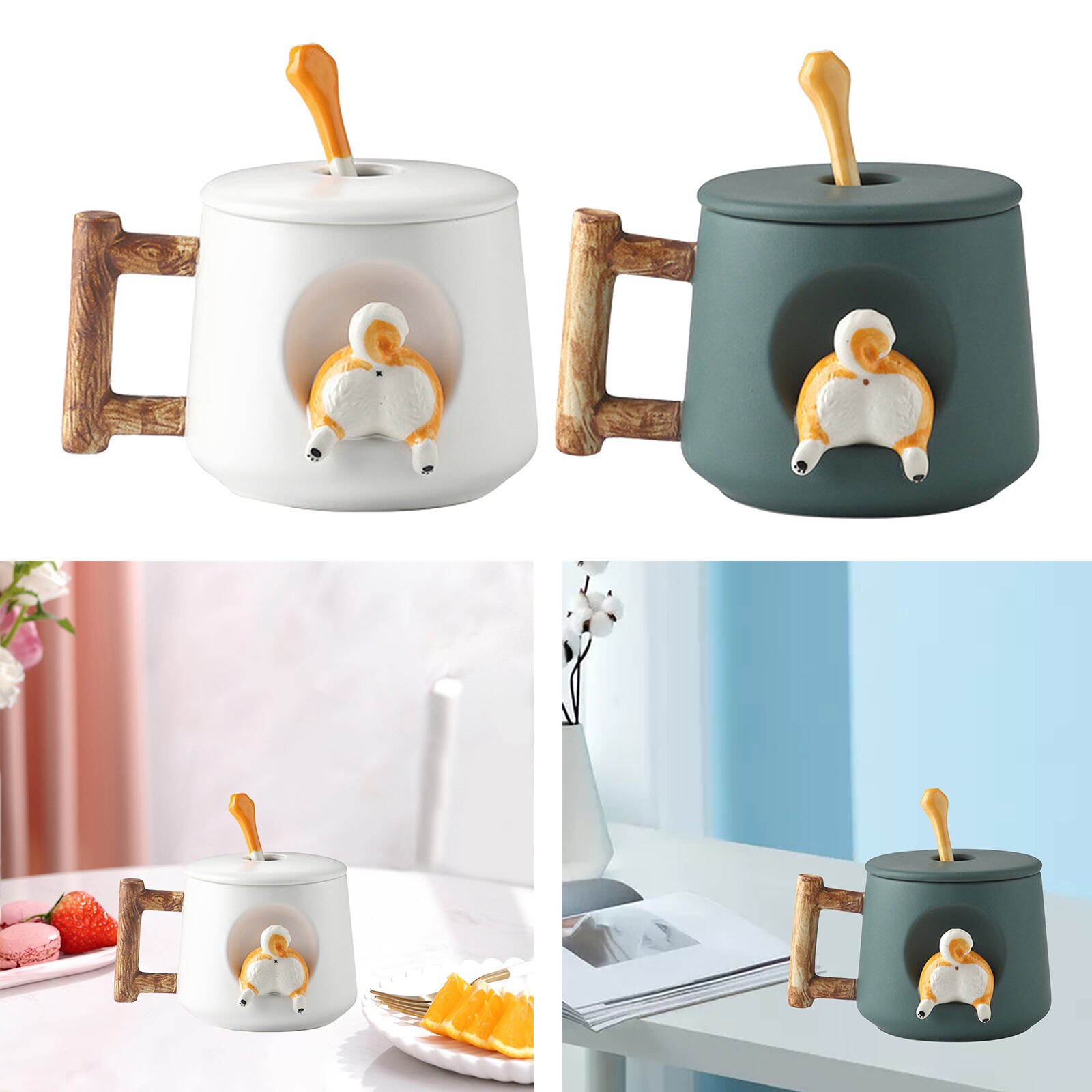 Tasse 3D en céramique Corgi pour fesses, motif de chien, nouveauté, tasse à Cappuccino pour la maison, d&#39;anniversaire