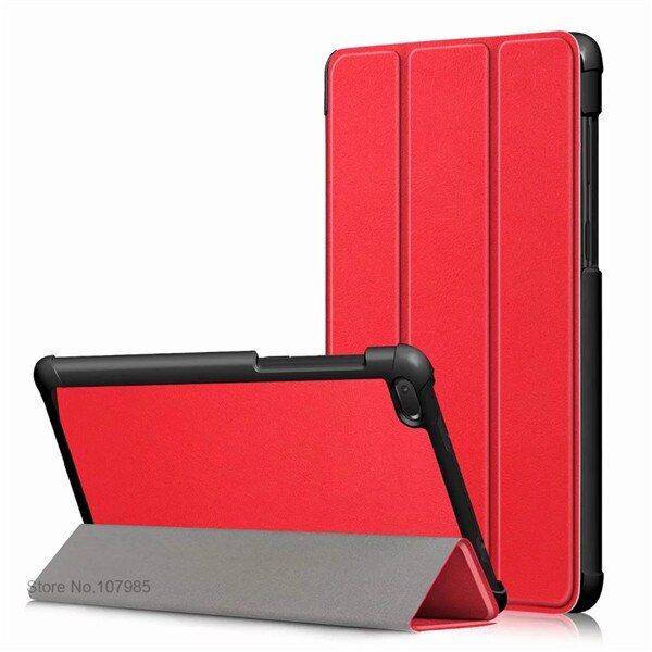 Ultra Slim PU Leather Stand Case For Lenovo Tab E7 7104 TB-7104F 7104F 7 inch Smart Cover Tablet Shockproof Flip Shell+Film+Pen: Red