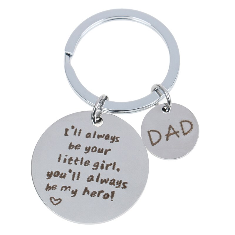 Vatertag Keychain ICH werden immer ihr kleines mädchen, Sie werden immer mein Held! Legierung Keychain Familie Schlüsselring Für Papa