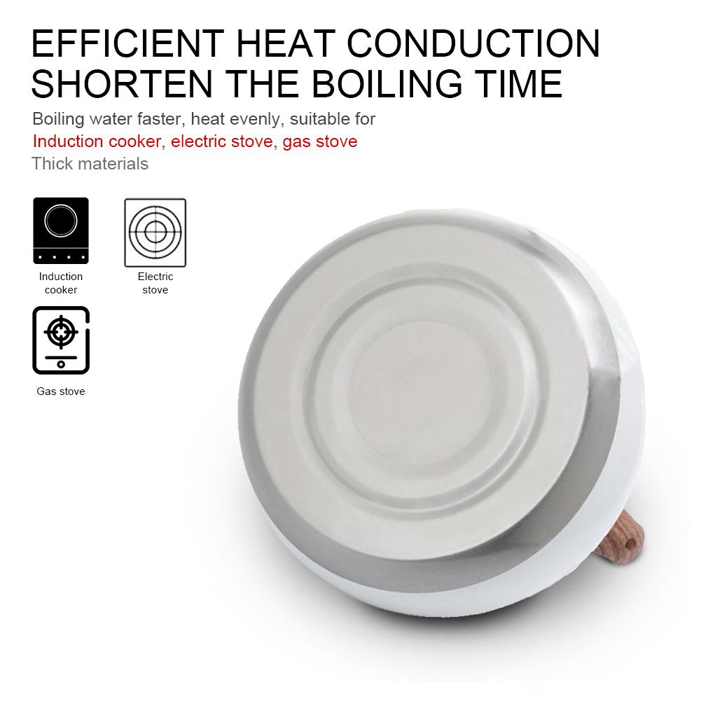 3L Stainless Steel Whistling Tea Kettle Stovetops Enamel Food Grade Tea Pot With Heat-Proof Handle For Gas Induction Cookers