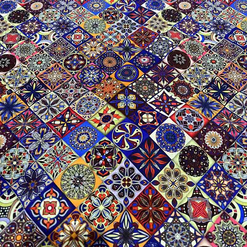 Tissu en coton Mandala indien, Textile bohémien, décor Vintage, pour bricolage, accessoires faits à la main, sac, robe, vêtements par demi-mètre