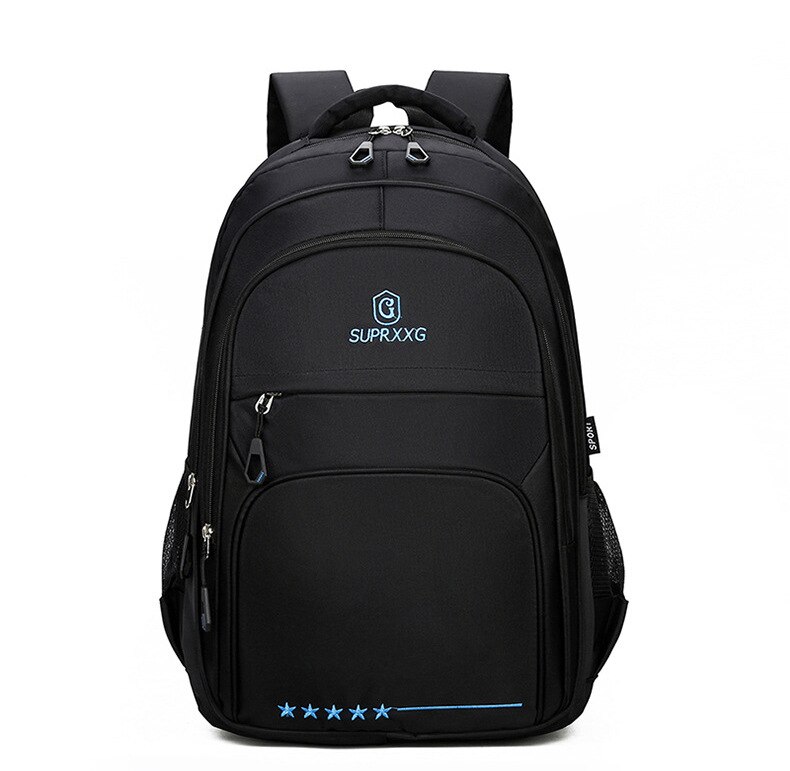 Mochila de gran capacidad de nailon para hombre, mochila resistente al agua para estudiantes universitarios, mochila de instituto, mochila para ordenador portátil de 15,6 pulgadas, Usb: Azul