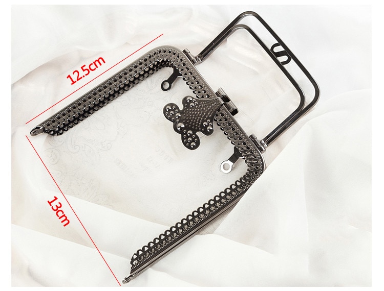 13 cm silver brass gunmetal three colors nice metal purse frame with metal bag handle wallet frame purse hanger handles