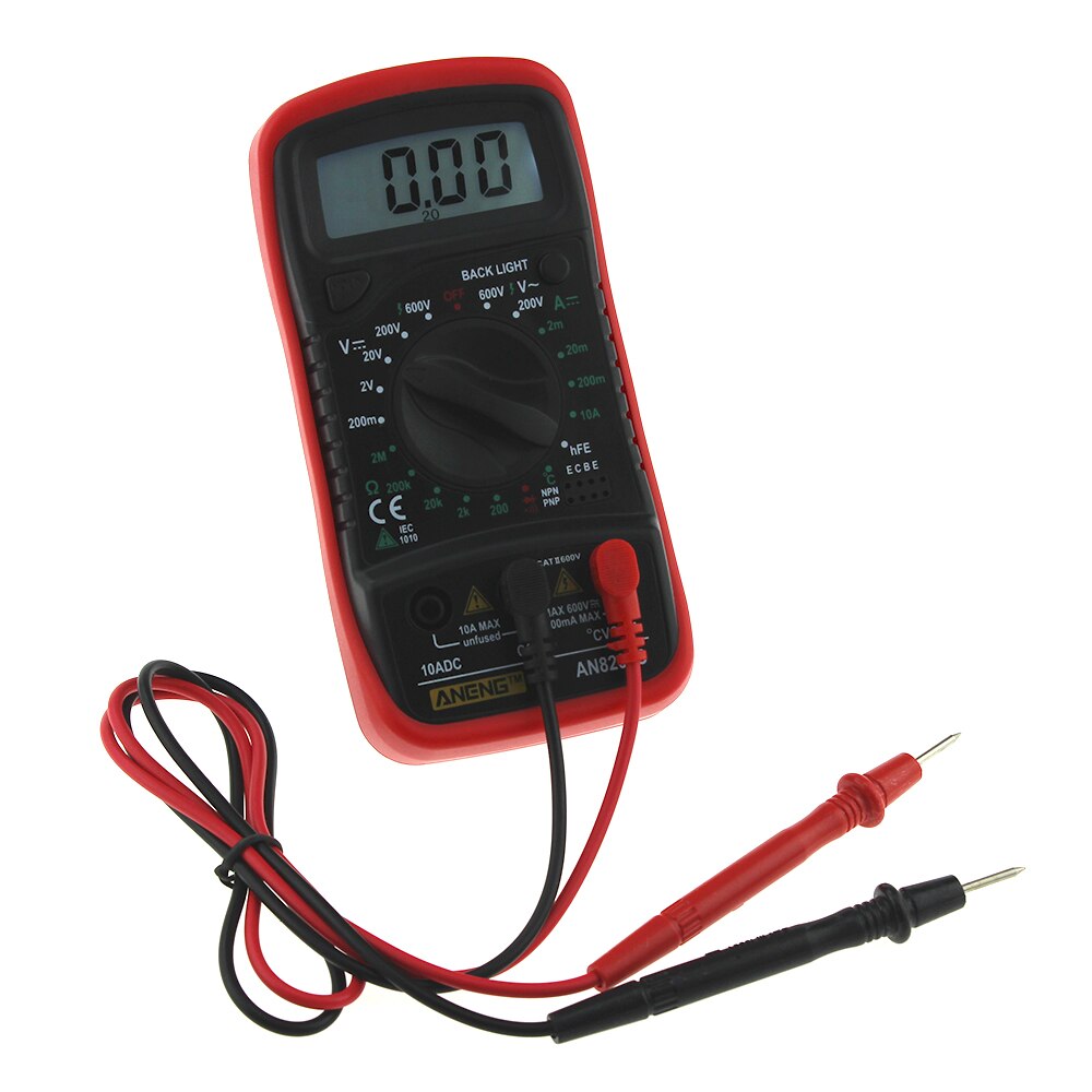 AN8205C Thermometrie Digital-Multimeter Voltmeter Amperemeter AC DC OHM Volt Tester Test Temperatur Gauge Meter Test: Rot