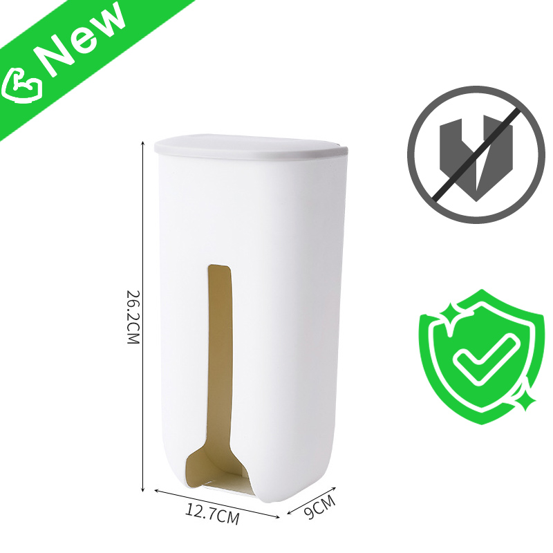 Organizzatore porta sacchetti di plastica da cucina, contenitore per sacchetti della spazzatura da appendere alla parete, contenitore per sacchetti della spazzatura da bagno, distributore per secchi, accessorio da cucina: verde