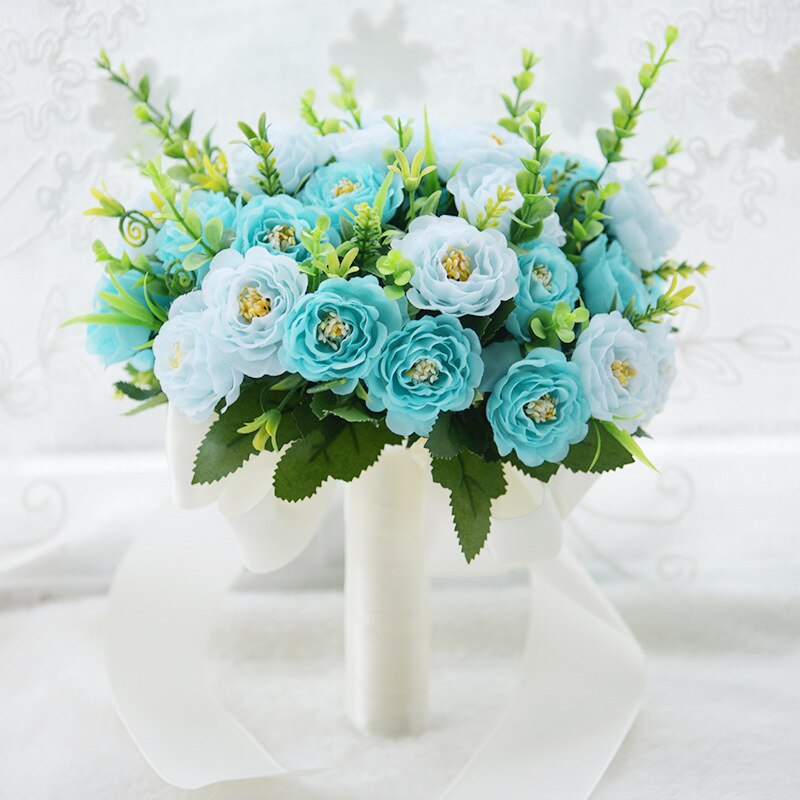 Bridal bloemen Boeket Bruiloft Boeket Kunstbloemen Voor Bruidsmeisjes Roze zijde bruidsboeketten De Mariage Bruidsboeket S4