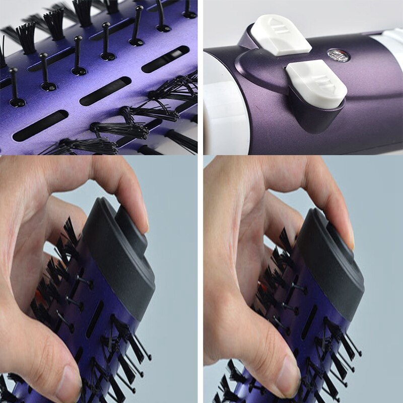 KEMEI KM-813 Hair Brush Dryer Comb Style Rotating Hair Dryer Anion Electric Automatic Curler Roller Brush Straightening Styling