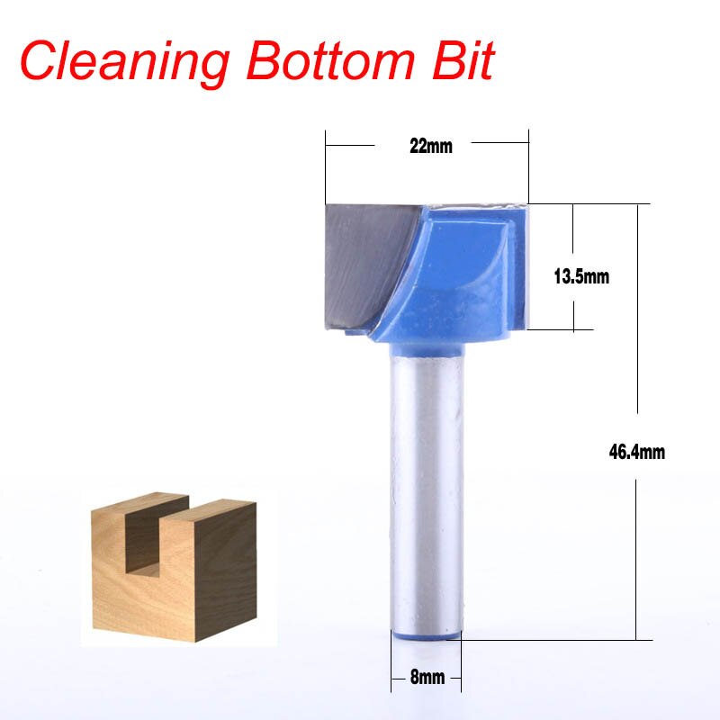 1pcs 8mm Shank Cleaning Bottom Engraving Bit Solid Carbide Router Bits Woodworking Tools CNC Milling Cutter Endmill for Wood: 8x22