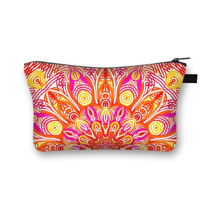 Mandala Flower Print torby kosmetyczne damskie kosmetyczka damska wielokolorowy wzór śliczne etui kosmetyczne do podróży: shzbmandala13