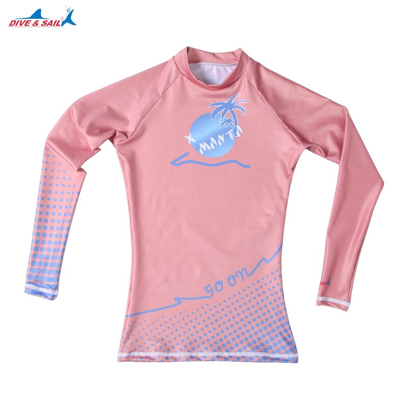 Vrouwen Lange Mouw UPF 50 + Rashguard vrouwen UV Zon Bescherming UPF50 + Rash Guards Basic Wetsuit Zwemmen Top: 17617A2 / S