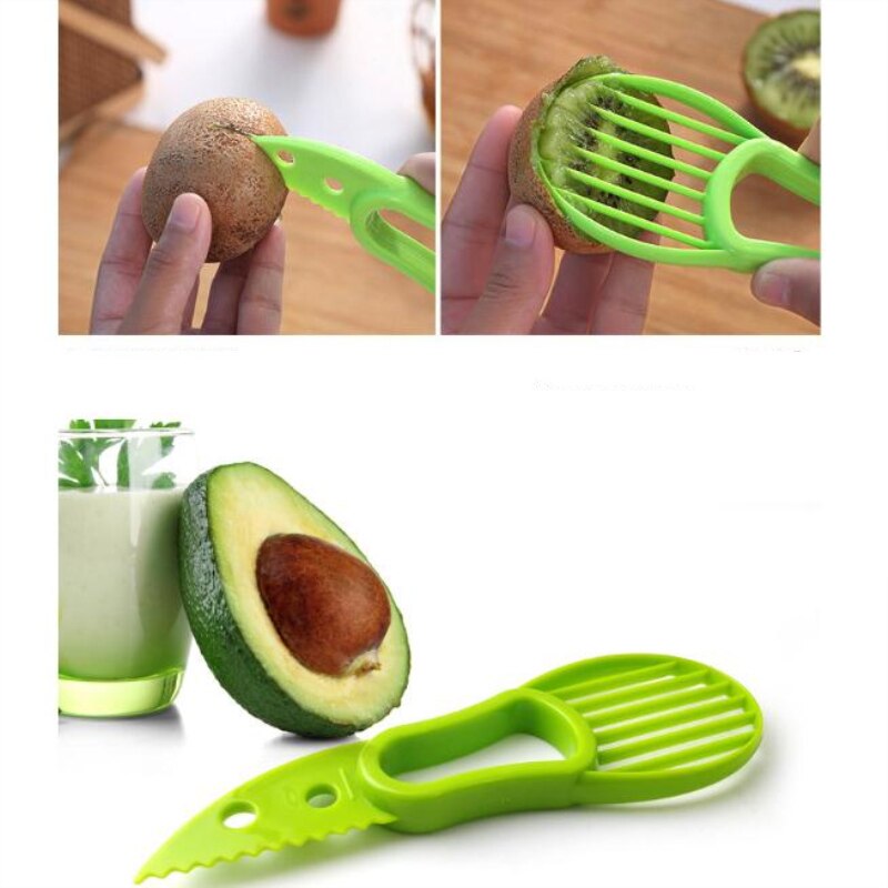 Trancheuse à avocat 3 en 1, éplucheur de fruits au beurre, couteau en plastique, outils de cuisine pour légumes, multifonction