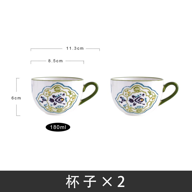 Hand-painted Japanese-style small fresh flower tea tea set fruit tea set afternoon tea retro literary tea cup teapot: B