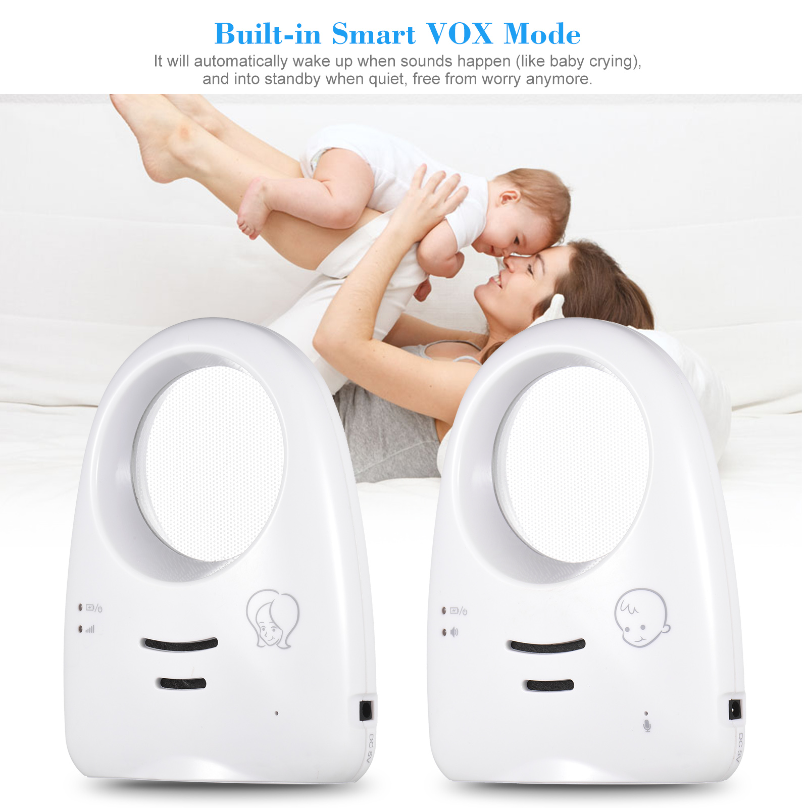 Babyfoon Draagbare 2.4Ghz Draadloze Digitale Audio Monitor One-Way Talk Kristalhelder Baby Cry Detector Gevoelige Transmissie