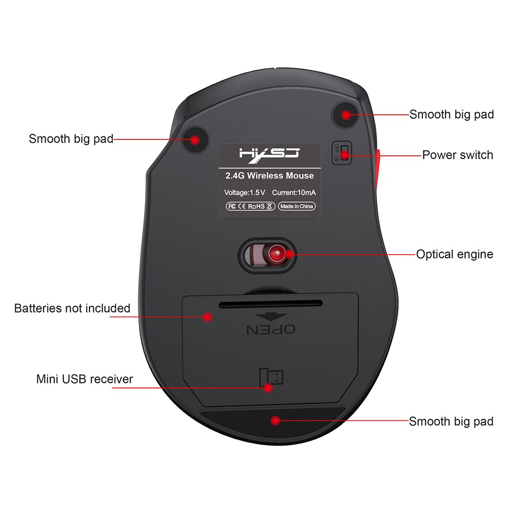 2.4G Low Noise Rechargeable With Sound USB Wireless Mouse Energy Saving Universal Desktop Home Ergonomic For Laptop Office