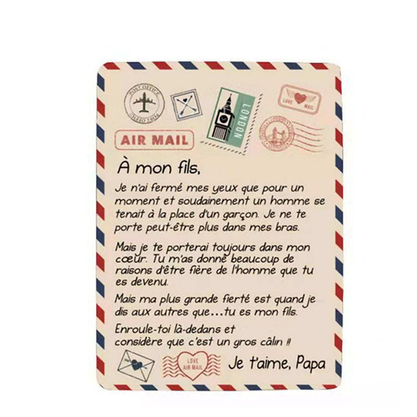 Premium Blanket Fleece Flannel Throw Blanket Cozy Soft Plush Quilt Blanket for Son/Daughter from Dad NIN668: Pink