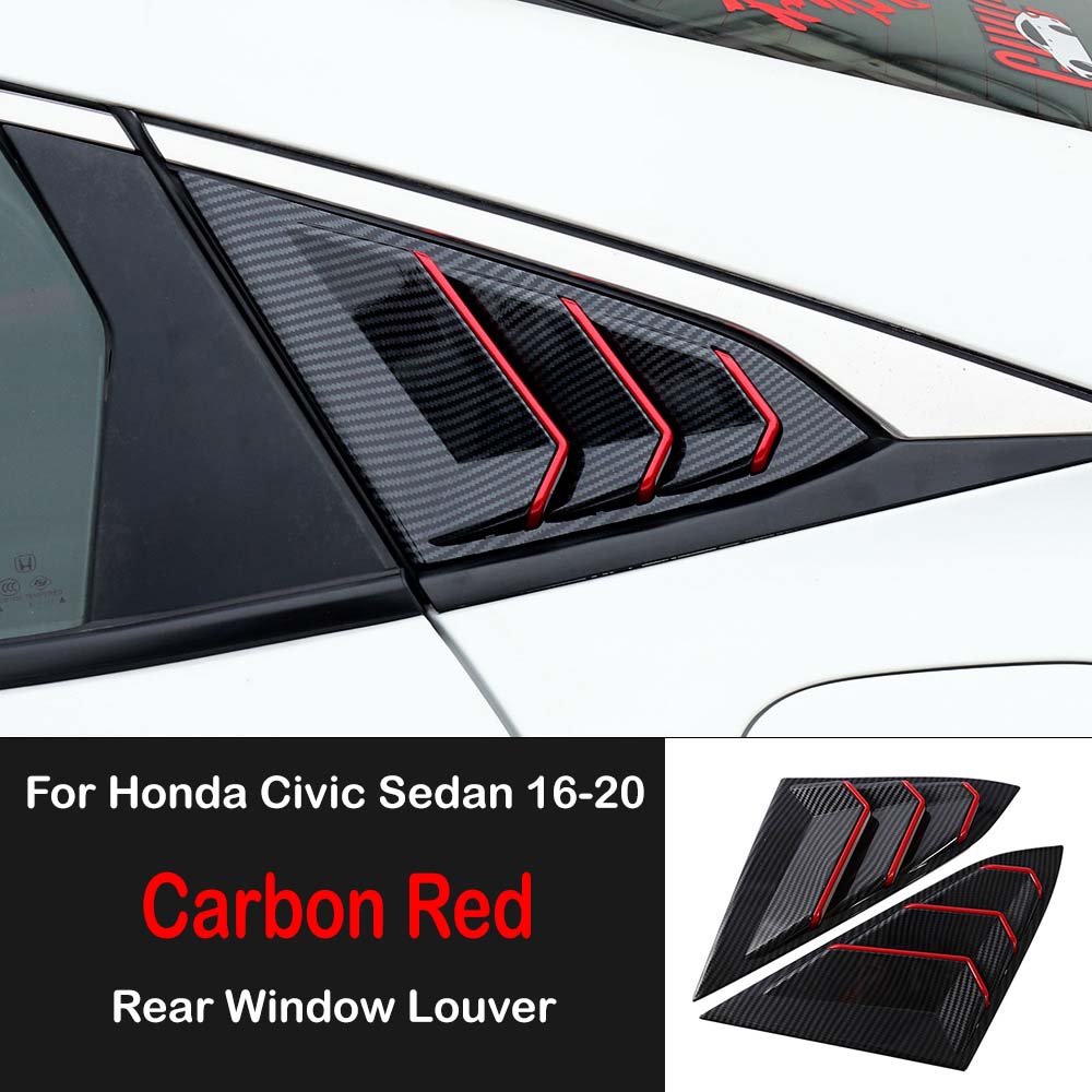 Para Honda Civic 10. a generación Sedan ventana lateral trasera persianas de ventilación de aire Scoop Shades cubierta molduras persianas accesorios de carbono para coche: Marfíl