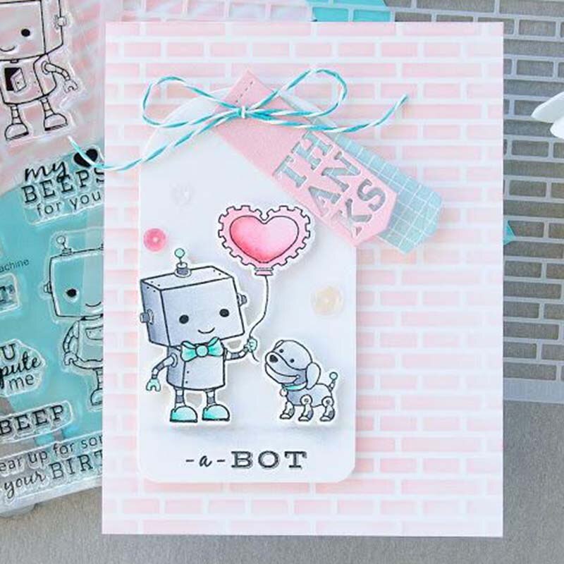 Monkey Love Robot Metal Cutting Dies and Stamps Stencil for DIY Scrapbooking photo album Embossing Decorative DIY Paper Cards