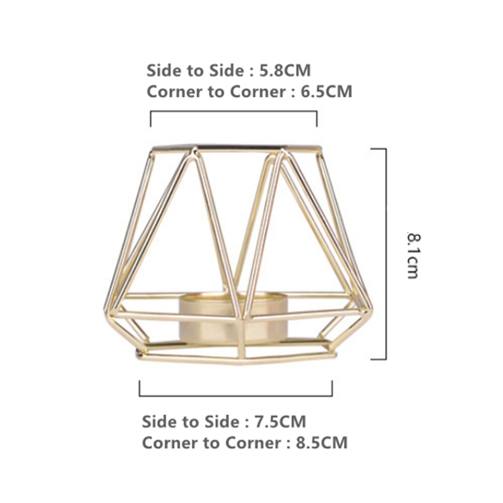 Nordic Metal Candle Holder Golden Hexagon Candlestick Diner Table Candelabra Romantic Candle Stand for Home Hotel Decoration: S Gold