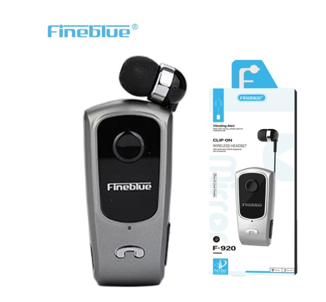 Fineblue F920 pro mini auricolare senza fili retrattile auricolare Bluetooth portatile chiamate ricorda vibrazione sport correre cuffie Gamer: originale scatola grigio