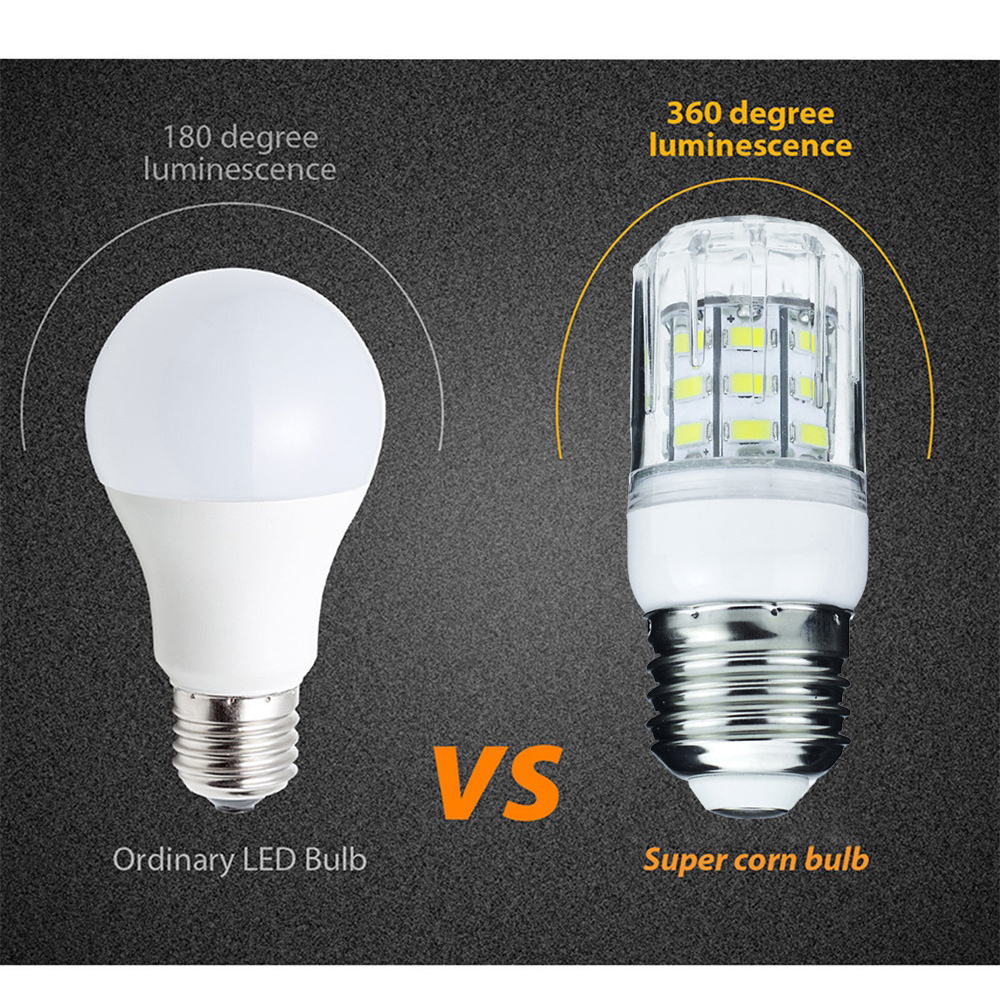 DC 12V 24V E27 G9 GU10 bombillas LED de maíz E26 E12 E14 B22 focos 7W 27LEDs lámparas de mesa brillantes para el hogar iluminación interior
