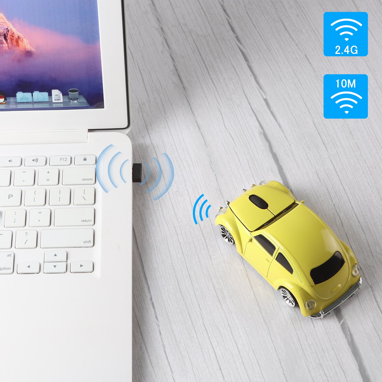 CHUYI 2.4Ghz Wireless Mouse Cool Sport Car Computer Mice For Boy USB Optical PC Office Mini Mause With Mouse Pad Kit