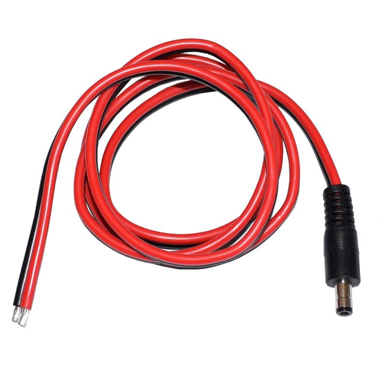 DC Power 12V 5.5mm x 2.5mm DC5525 Barrel Male Plug Connector Pigtail 14 AWG 3 ft.