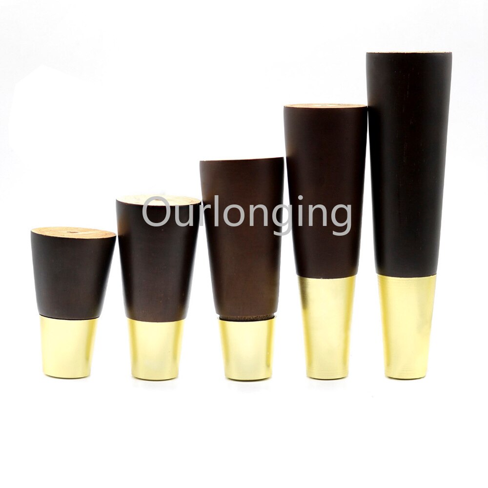 4 stuks 110 x 48 x 27mm eikenhouten meubelpoten tafelkast meubels donker wortelnotenhouten poten