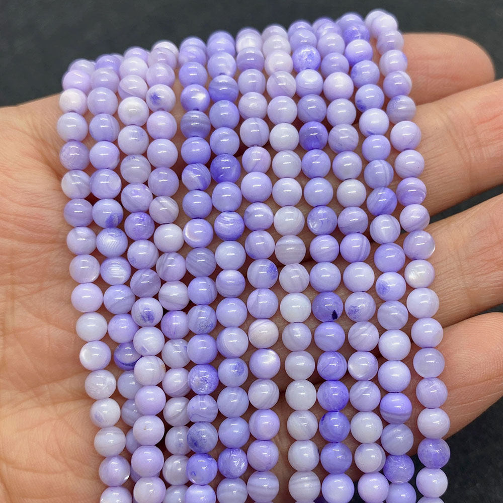 4mm gekleurde schelp kralen ronde losse kralen natuurlijke parelmoer schelp gespreide kralen sieraden maken DIY armband accessoires: Donkerrood