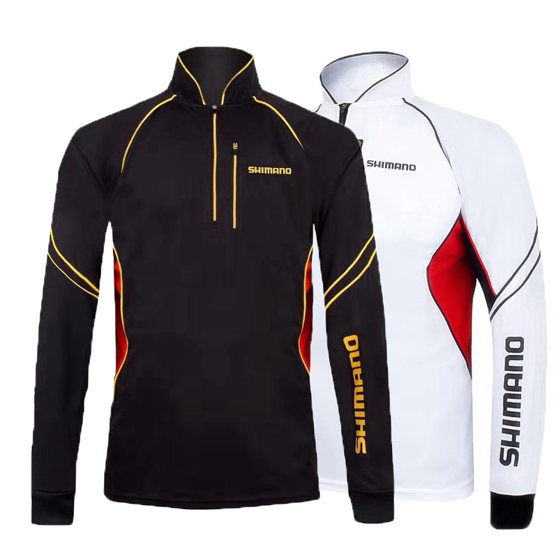 Shimano z długimi rękawami stójka ubrania wędkarskie zewnętrzna ochrona przed słońcem kolarstwo szybkoschnący lodowy jedwab długi zamek błyskawiczny szyi twarzy