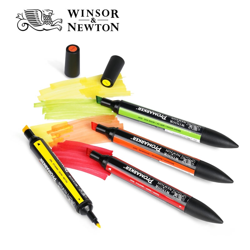 Winsor newton promarker 6/12 väriä taide tussi hieno kärki alkoholipohjainen markkeri kynät kaksipäiset kaksoismerkit animaatio