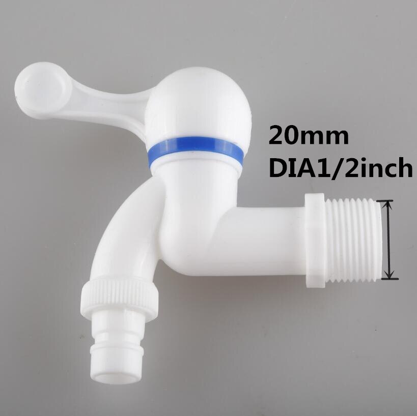plastic faucet pp mini tap male thread white small Bibcock easy install washing machine garden: SMT136-20mm