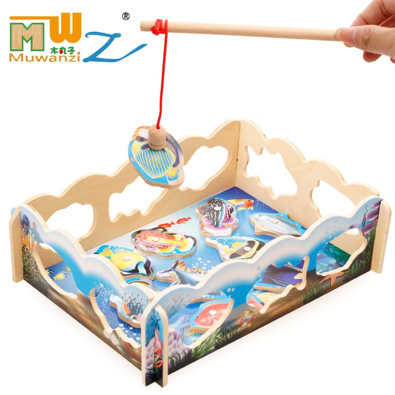 Vis Educatief Baby Houten Speelgoed Magnetische Vissen Speelgoed Set Kerstcadeaus Kinderen Educatief Spel Speelgoed Voor Kinderen M15