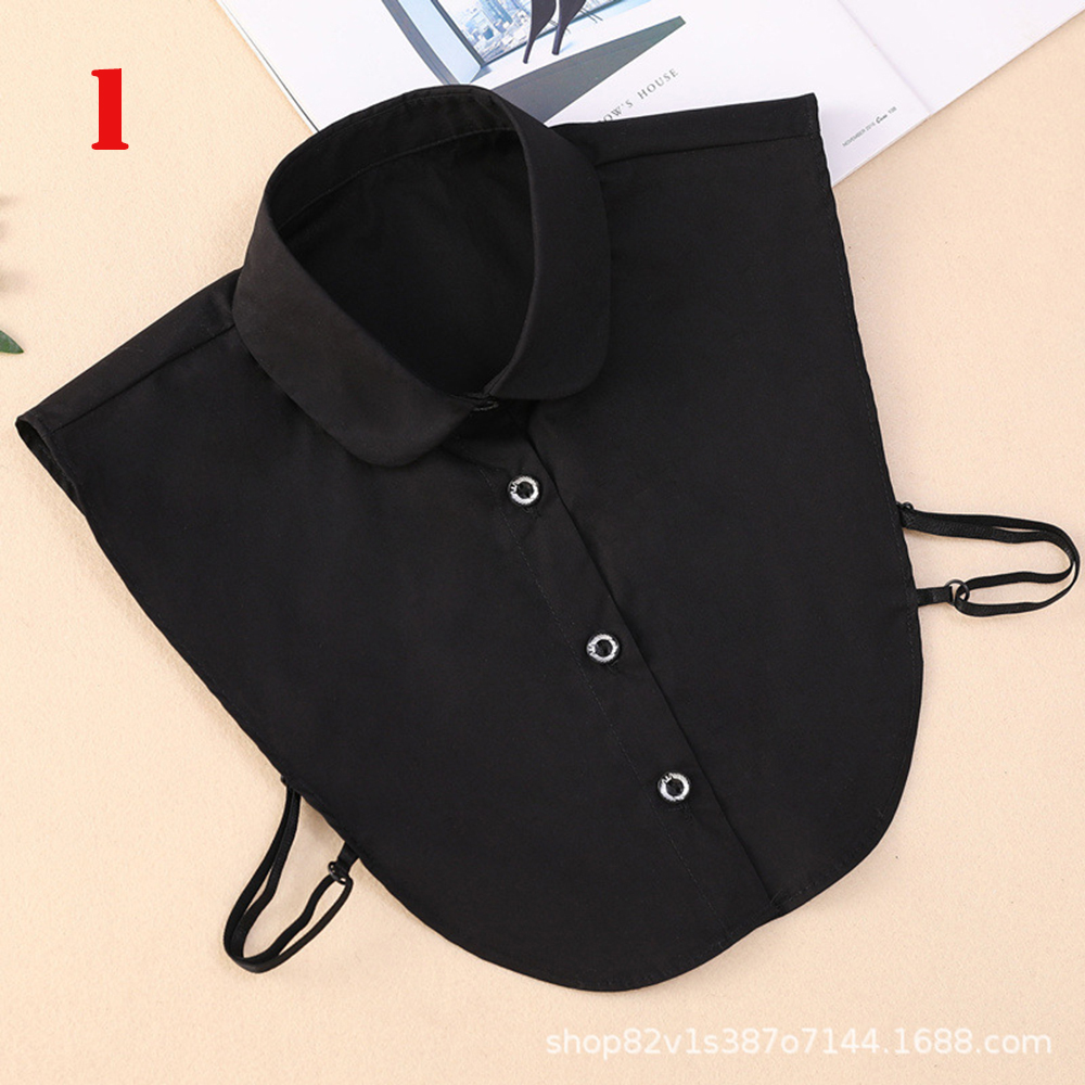 Ensfarvet skjorte blonder falsk krave hvid & sort bluse vintage aftagelig krave dametøj tilbehør: Hvid