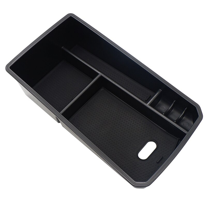 Auto Armsteun Box Voor Voor Model 3 Y 2021-2023 Auto Middenconsole Organizer ABS Opbergdoos Lade-vilt Gevoerd/Siliconen Mat Opbergdoos Middenconsole(Silicone Mat Version