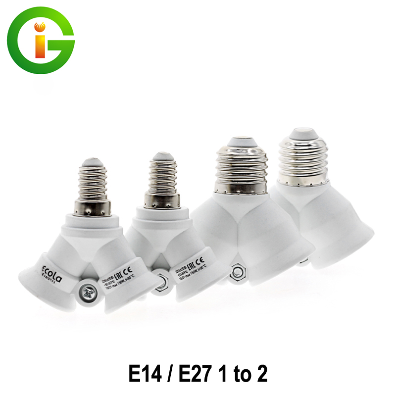 E27 / E14 lampvoeten E27 tot 2 E27 / E14 Om 2 E14 lamphouder Adapter Converter voor LED Light Bulb Lamp 1st