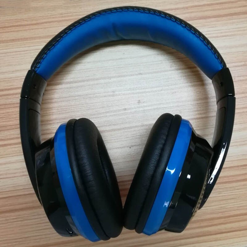 3,5mm Kabel Headset MP3 Spieler mit FM Radio Karte Spielen Max zu 32GB Bluetooth Kopfhörer Drahtlose Kopfhörer Für PC Handys TV Spiele: Blau
