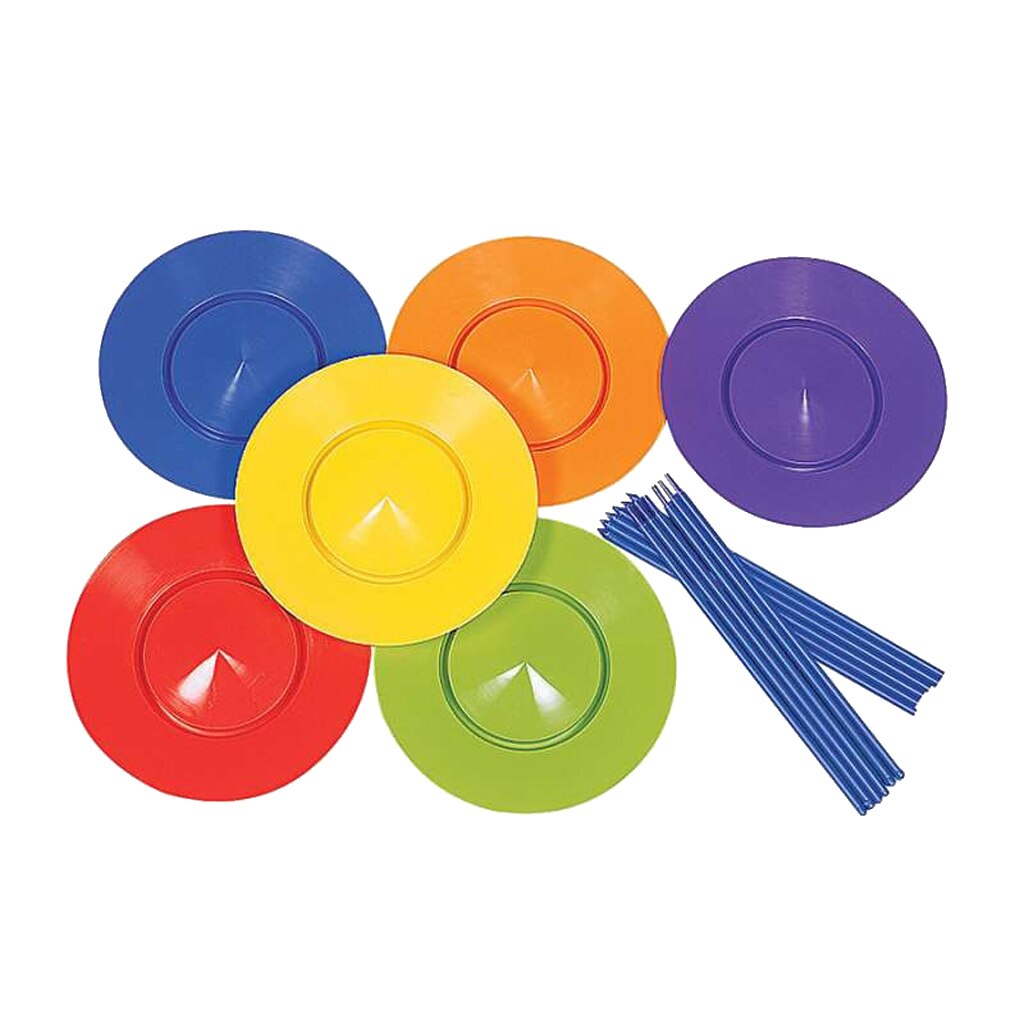 Fun Spinning Juggling Plates Sticks Prop Clown Circus Balance Skills Toys