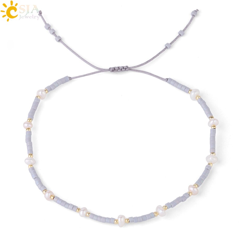 CSJA Miyuki, Pulseras para Mujer, pulsera de perlas, pulsera para Mujer, , joyería barroca, abalorios trenzados de cristal Delica S343: I