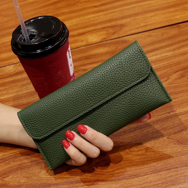 Billeteras lisas para mujer, carteras sencillas con cremallera, en negro y rojo, cartera de mano pequeña, de cuero sintético suave, barata,