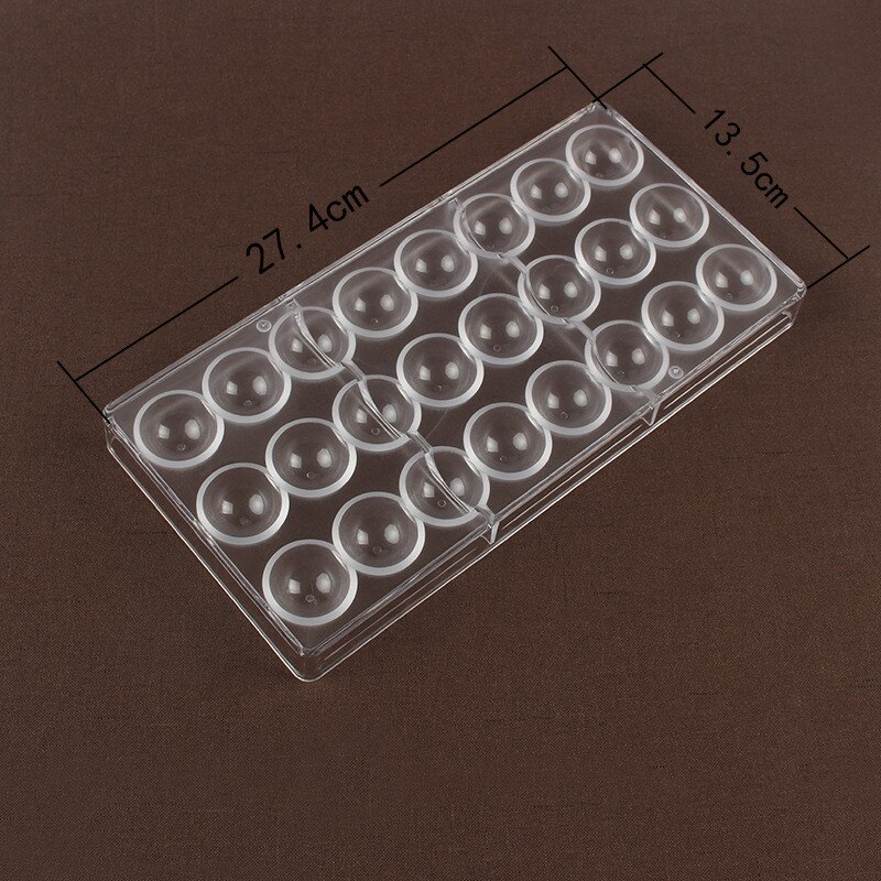 Moldes de Chocolate transparentes para hacer Chocolate duro policarbonato PC DIY 24 molde para caramelos de Media bola postre para de boda