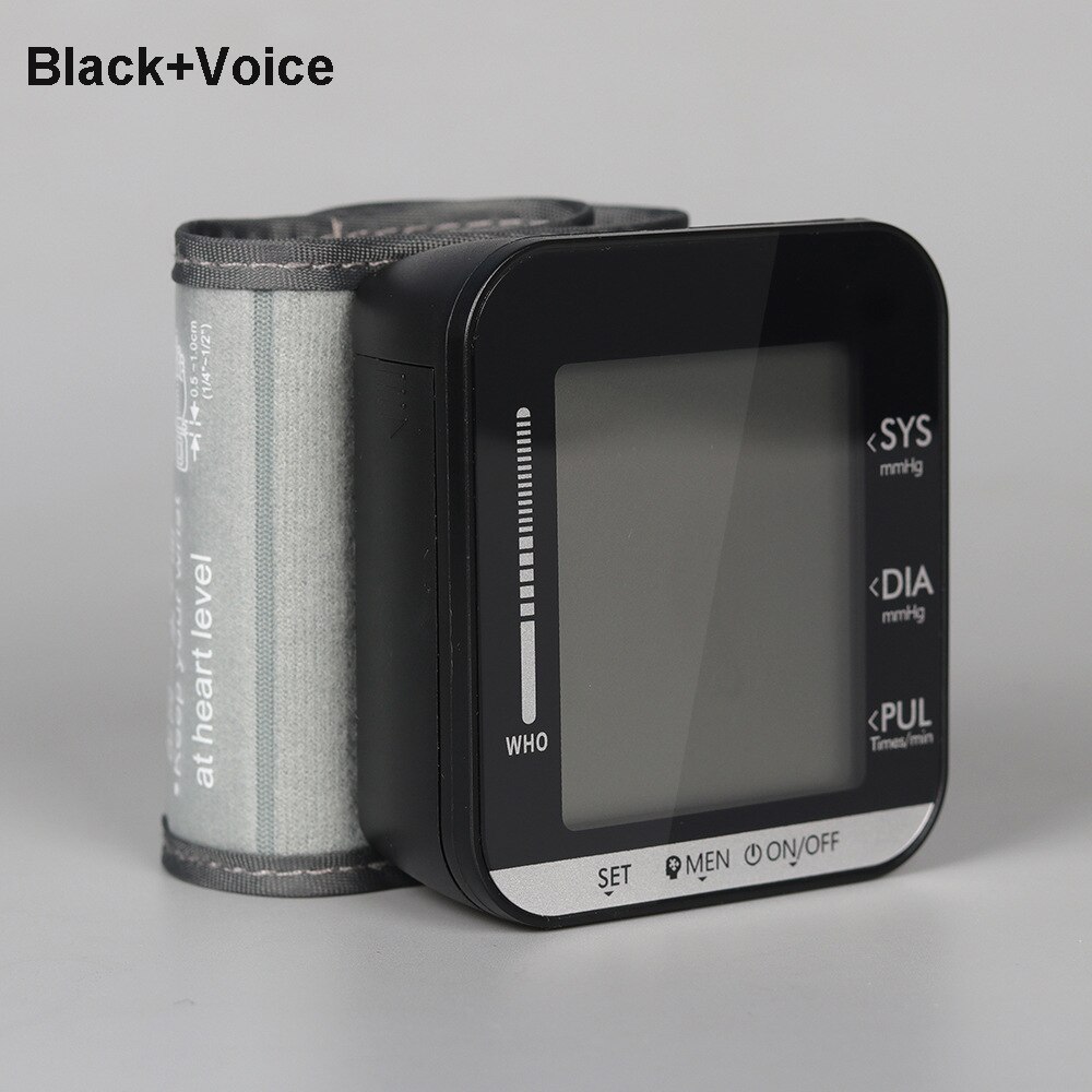 Smart Watch Blood Pressure Monitoring Electronic Wrist Pulse Sphygmomanometer Digital BP Monitor Detector for Healthcare: Black Voice